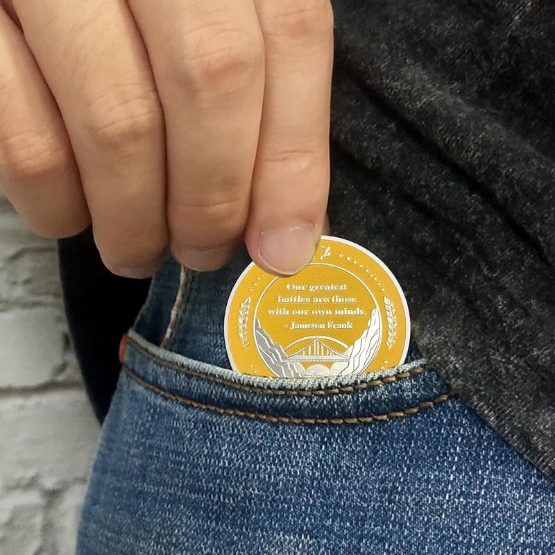 Imasoner 18 Year Sobriety Coin – Road Sign AA Medallion with Serenity Prayer | NA AA HA Recovery Chip Token | Sobriety Gift for Men & Women Celebrating Addiction Recovery Milestone - Image 5